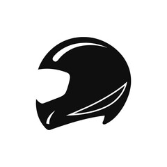 motorbike helmet silhouette on white background