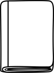 Journal and book outline, line art