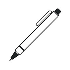 Stylus Pen Outline on White Background Vector