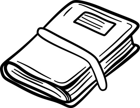 Journal and book outline, line art