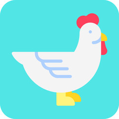 Hen single vector icon illustration