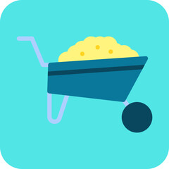 Wheelbarrow single vector icon illustration
