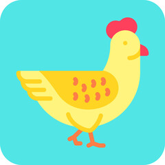 Chicken single vector icon illustration