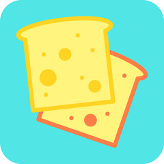 Bread single vector icon illustration