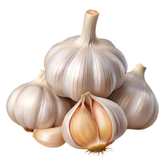 garlic isolated on white background