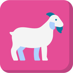 Goat single vector icon illustration