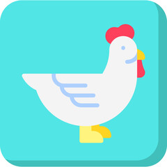 Hen single vector icon illustration