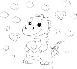 A cute cartoon baby elephant and bear, drawn in a funny vector illustration with a pink heart, showcases animal love and childlike fun