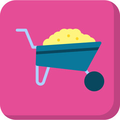 Wheelbarrow single vector icon illustration