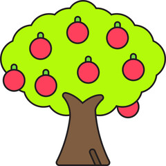 Fruit Tree single vector icon illustration