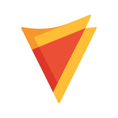 vector illustration of an orange origami paper