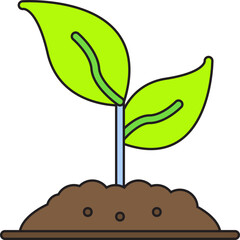 Sprouts single vector icon illustration