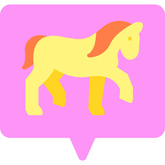 Horse single vector icon illustration