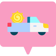 Pickup Truck single vector icon illustration