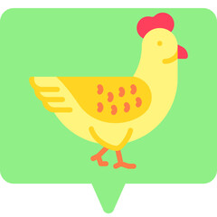 Chicken single vector icon illustration