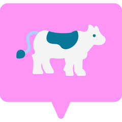 Cow single vector icon illustration