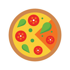 pizza on a white background