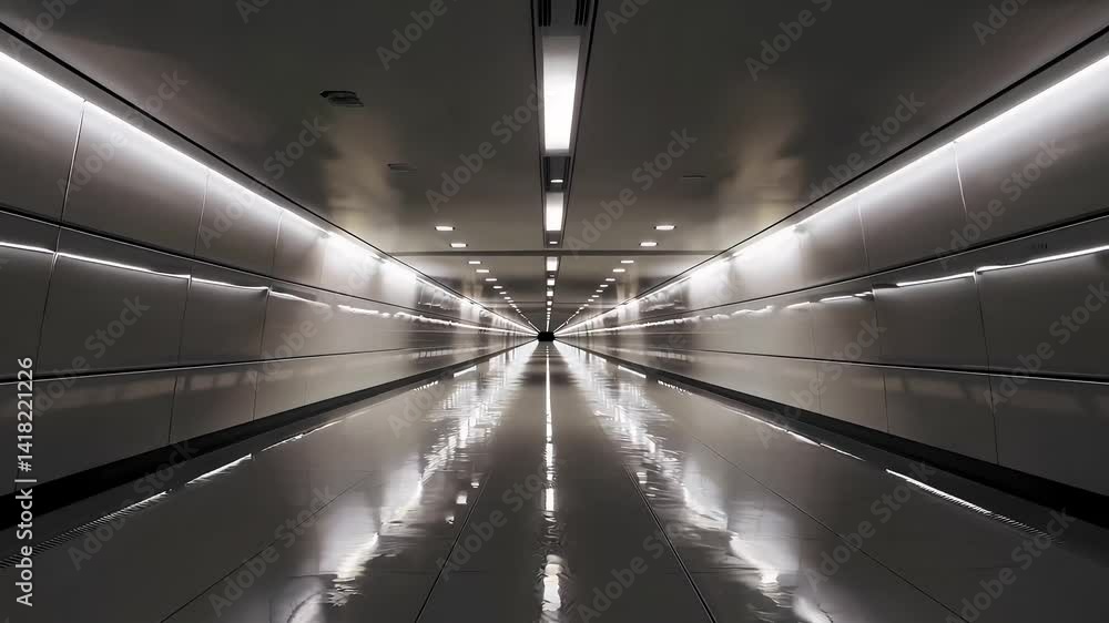 Poster pristine tunnel of serenity and simplicity reflecting light