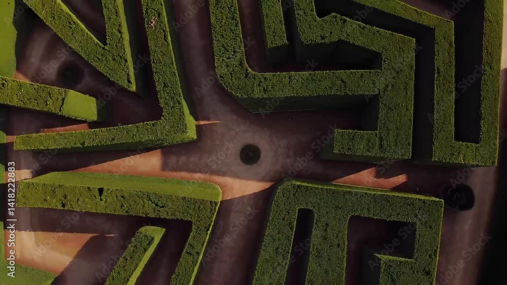 Aufkleber mysterious maze in green landscape with intriguing patterns