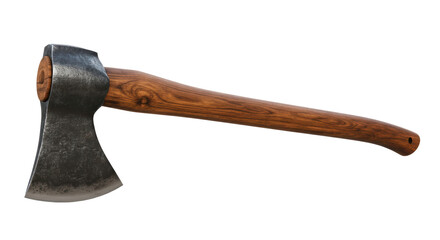 Isolated Classic Axe with Wooden Handle Tool for Chopping