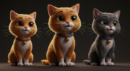Fototapeta premium Adorable & Expressive 3D Cartoon Animal Artwork: Perfect for Branding, Apps, and Games 