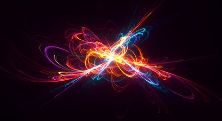 Fototapeta premium Big Neon Wave Background – Futuristic Glowing Abstract Design