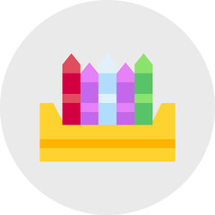 Fototapeta premium Crayon single icon vector illustration