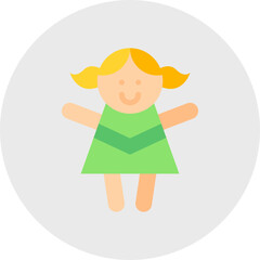 Doll single icon vector illustration
