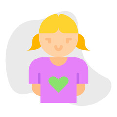 Girl single icon vector illustration