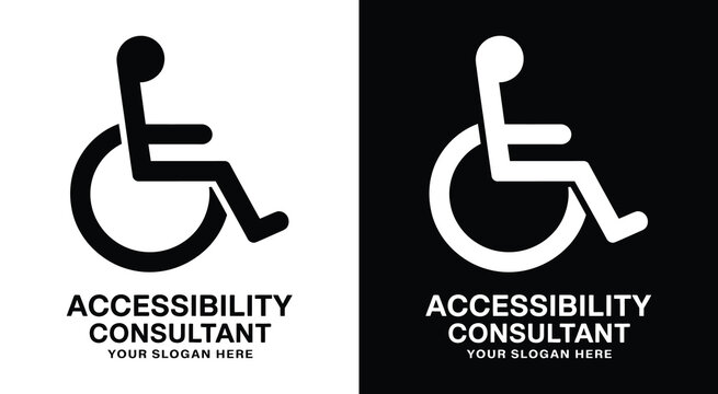Universal wheelchair symbol logo representing accessibility consulting and ADA-compliant inclusive space solutions