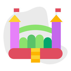 Fototapeta premium Bouncy Castle single icon vector illustration