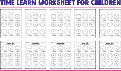 Telling time worksheets for children practice