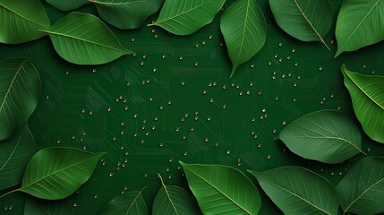 Eco technology integration green circuits and nature digital environment nature concept