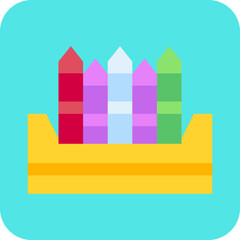 Fototapeta premium Crayon single icon vector illustration