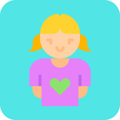 Girl single icon vector illustration