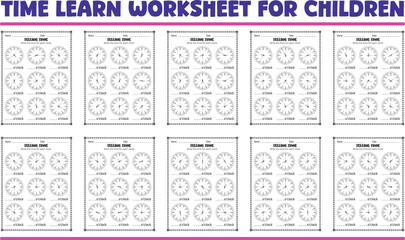 Telling time worksheets for children practice