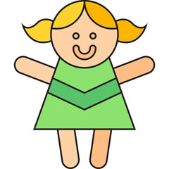 Doll single icon vector illustration
