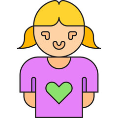 Girl single icon vector illustration