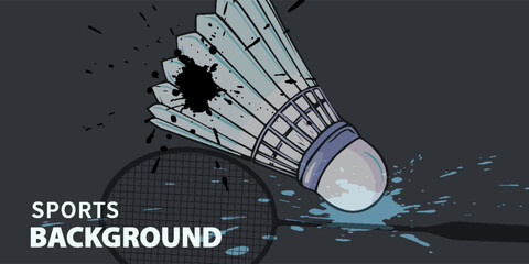 Badminton abstract background design. Vector illustration of sports concept