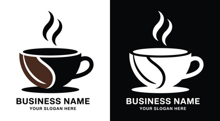 Modern cup fusion logo for coffee shops and cafes symbolizing energy and craftsmanship perfect for espresso bars and roasteries