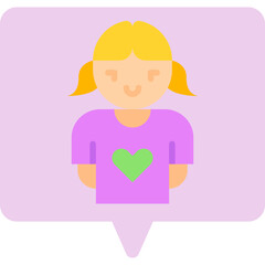 Girl single icon vector illustration