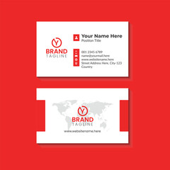 Modern and Creative Business Card Design with Red and White Elements
