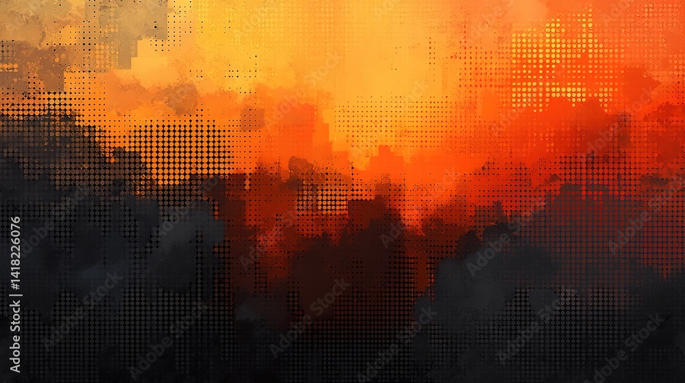 Poster dynamic digital background with pixelated effects abstract environment gigapixel texture design