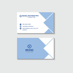Modern Blue and White Business Card Template Design