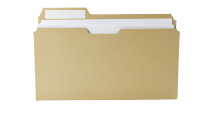 Isolated Brown File Folder with White Labels for Organization