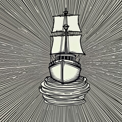Classic ship sailing through dynamic waves adventure and exploration