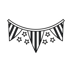Festive Party Decoration Vector Illustration Of A Black And White Striped Banner With Stars For Celebrations