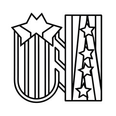Patriotic American Flag Design Featuring Stars And Stripes Outline Perfect For 4Th Of July Celebrations