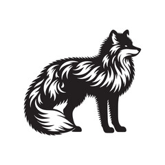 Whispers of the North: A Captivating Collection of Arctic Fox Vector Silhouettes Showcasing the Silent Beauty, Adaptability, and Elegance of This Enigmatic Winter Survivor