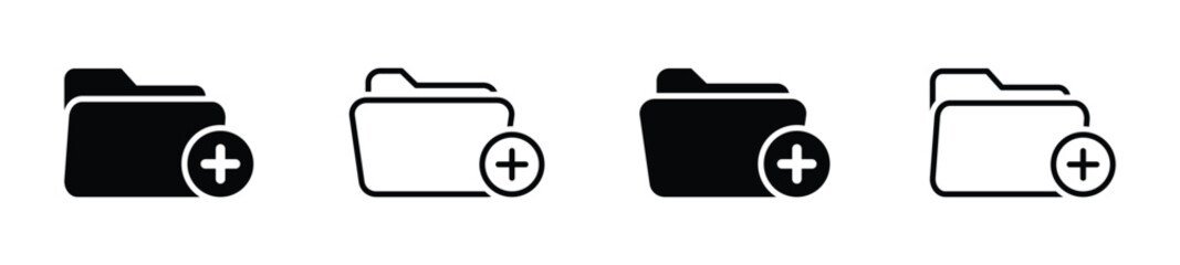 Add new directory flat color icons set. Add folder icon